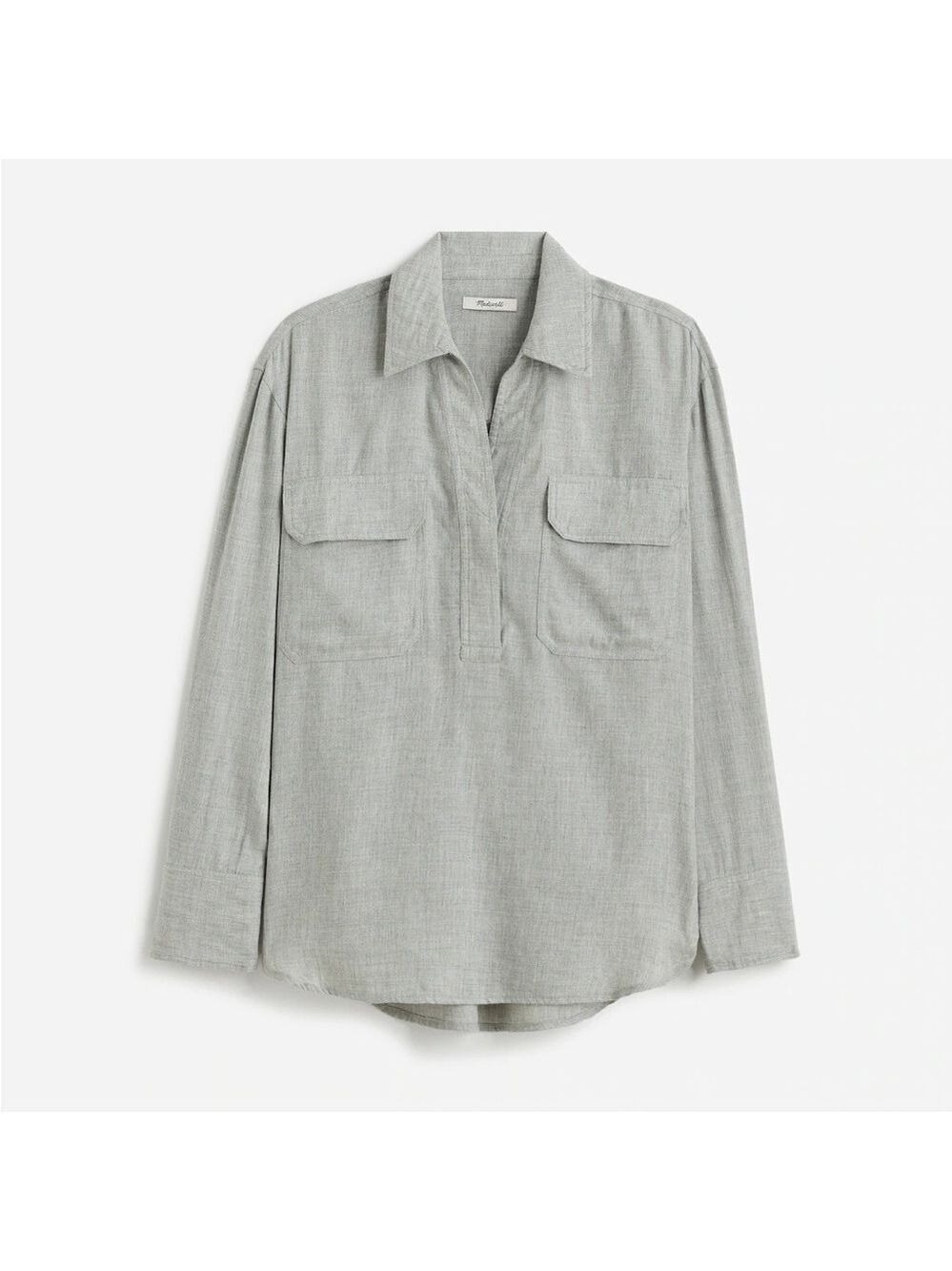 Madewell Popover Shirt Grey XXS Oversized Comfortable Soft
